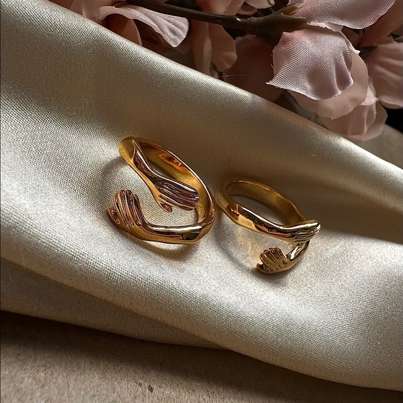 Love Hug Rings, Couple Mix and Match Rings, Adjustable Hug Ring, order Two! - Picture 8 of 10